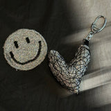 BAG CHARM - SILVER THREADWORK HEART